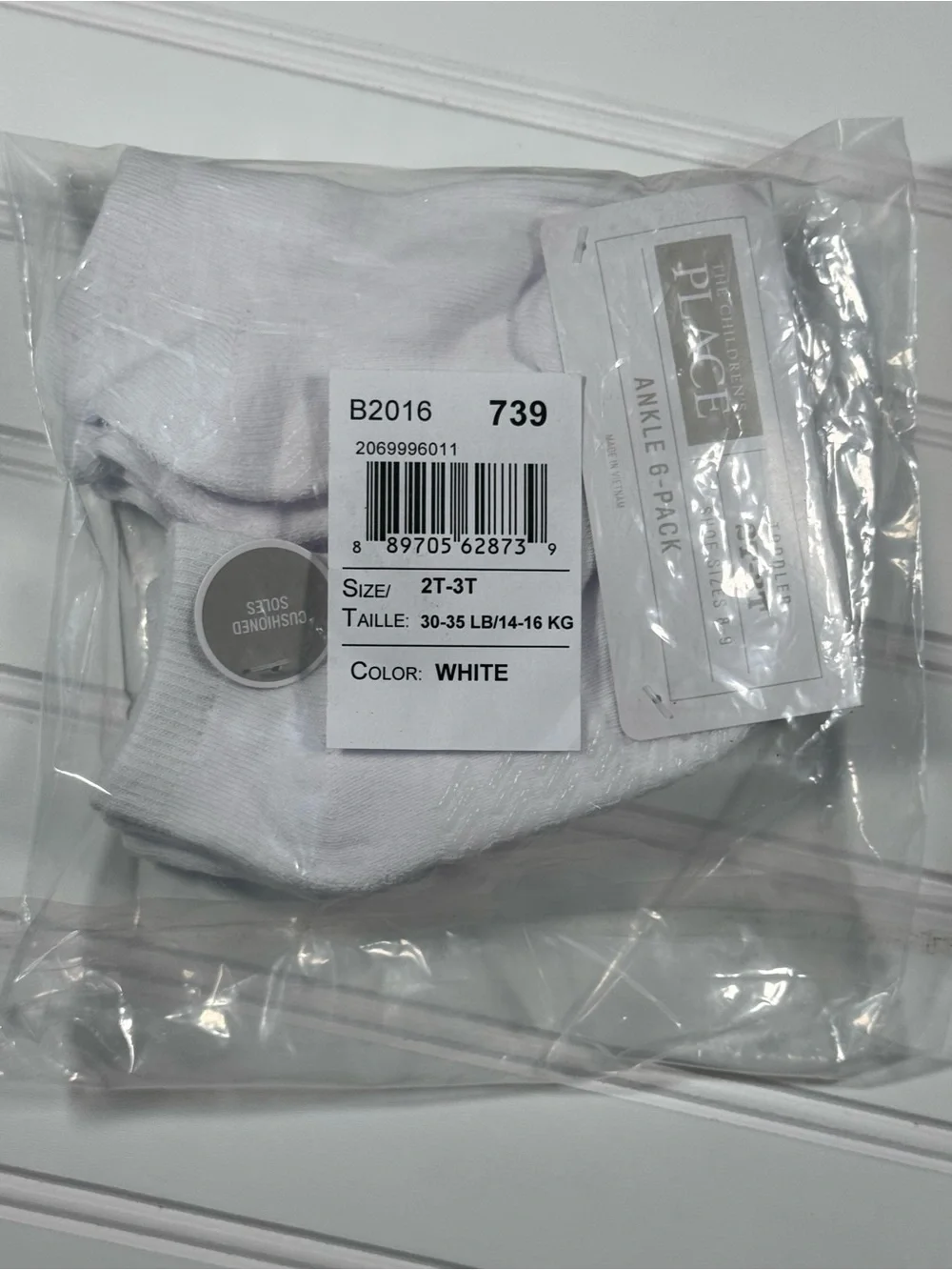 The Children's Place White Toddler Ankle Socks 6-Pack